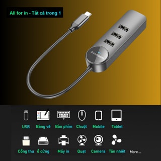 Bộ chia USB 4 cổng JACK TYPE C ( 3 USB 2.0 + 1 USB 3.0)