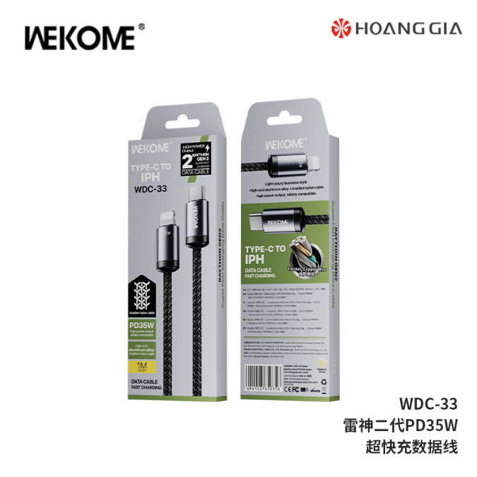 Cáp Sạc Nhanh C-L Wekome WDC-33 (PD35W)