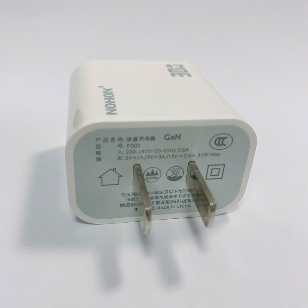 Củ sạc nhanh 30W hãng NOHON, có chứng chỉ CCC
