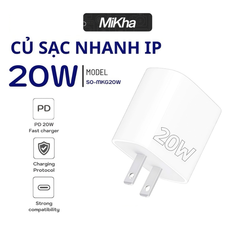 Củ sạc nhanh PD 20W Mikha MK-G20W