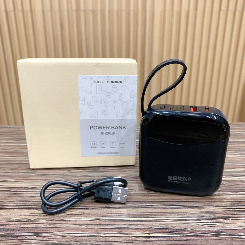 Sạc dự phòng KOVOL 10.000mAh 22.5W, liền dây cáp L & C