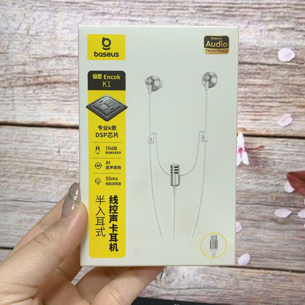 Tai nghe dây chân Type C BASEUS ANCOK - K1, có Mic thu âm, hát karaoke online