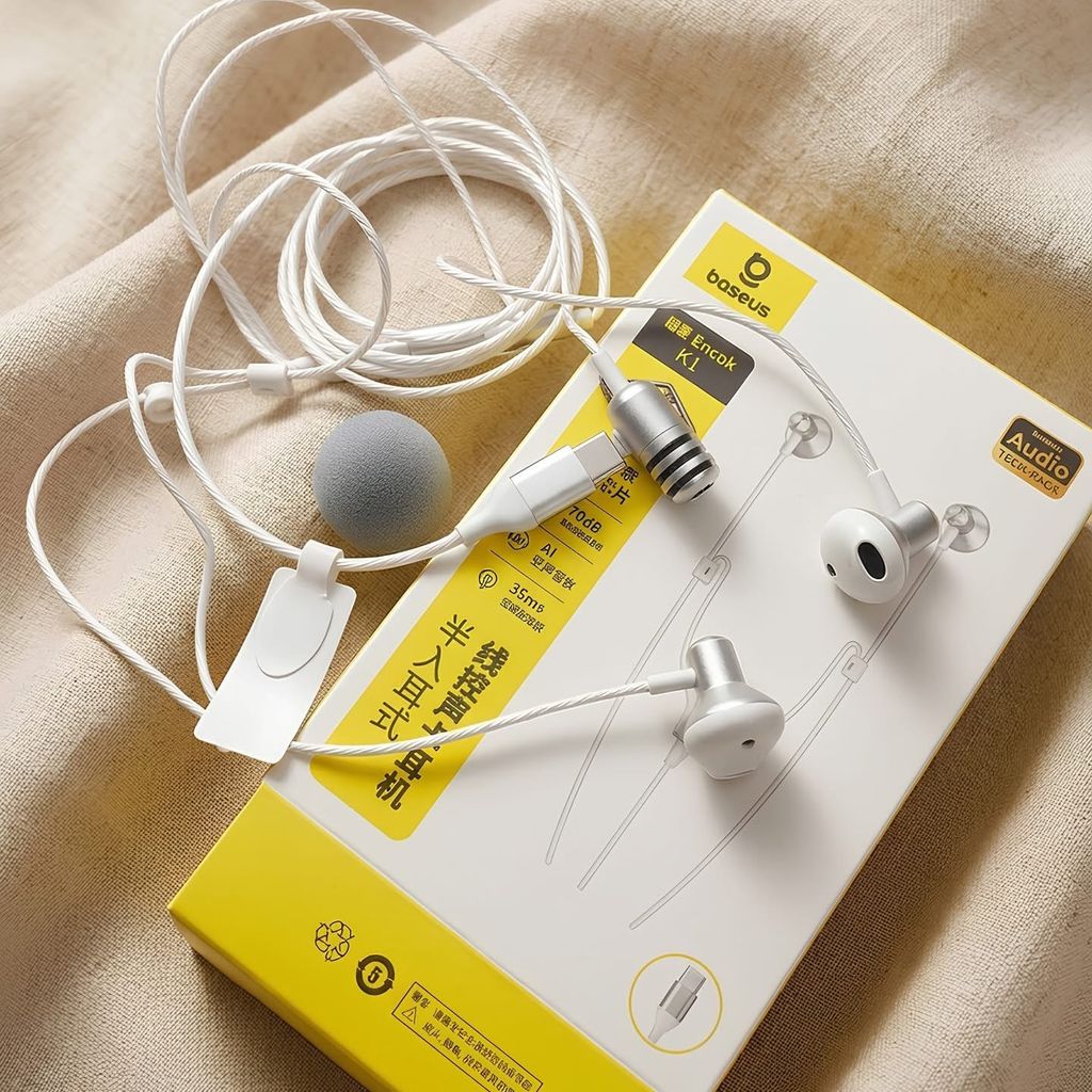Tai nghe dây chân Type C BASEUS ANCOK - K1, có Mic thu âm, hát karaoke online