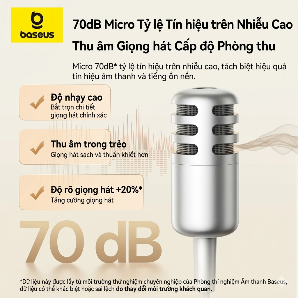 Tai nghe dây chân Type C BASEUS ANCOK - K1, có Mic thu âm, hát karaoke online