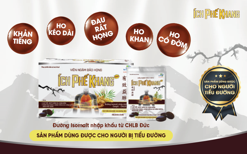 Ích Phế Khang sử dụng đường isomalt, phù hợp cho người cần kiểm soát đường huyết