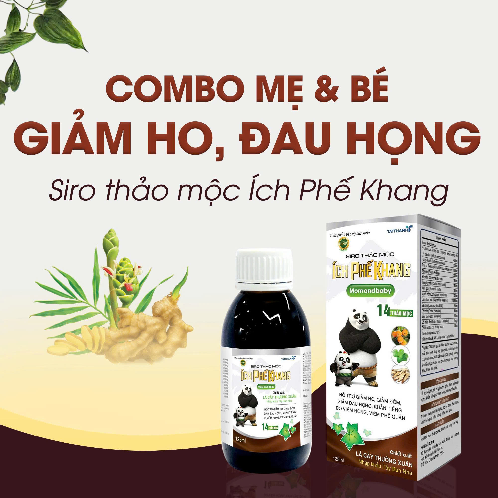 Siro thảo mộc Ích Phế Khang Mom And Baby (Combo 2 chai)