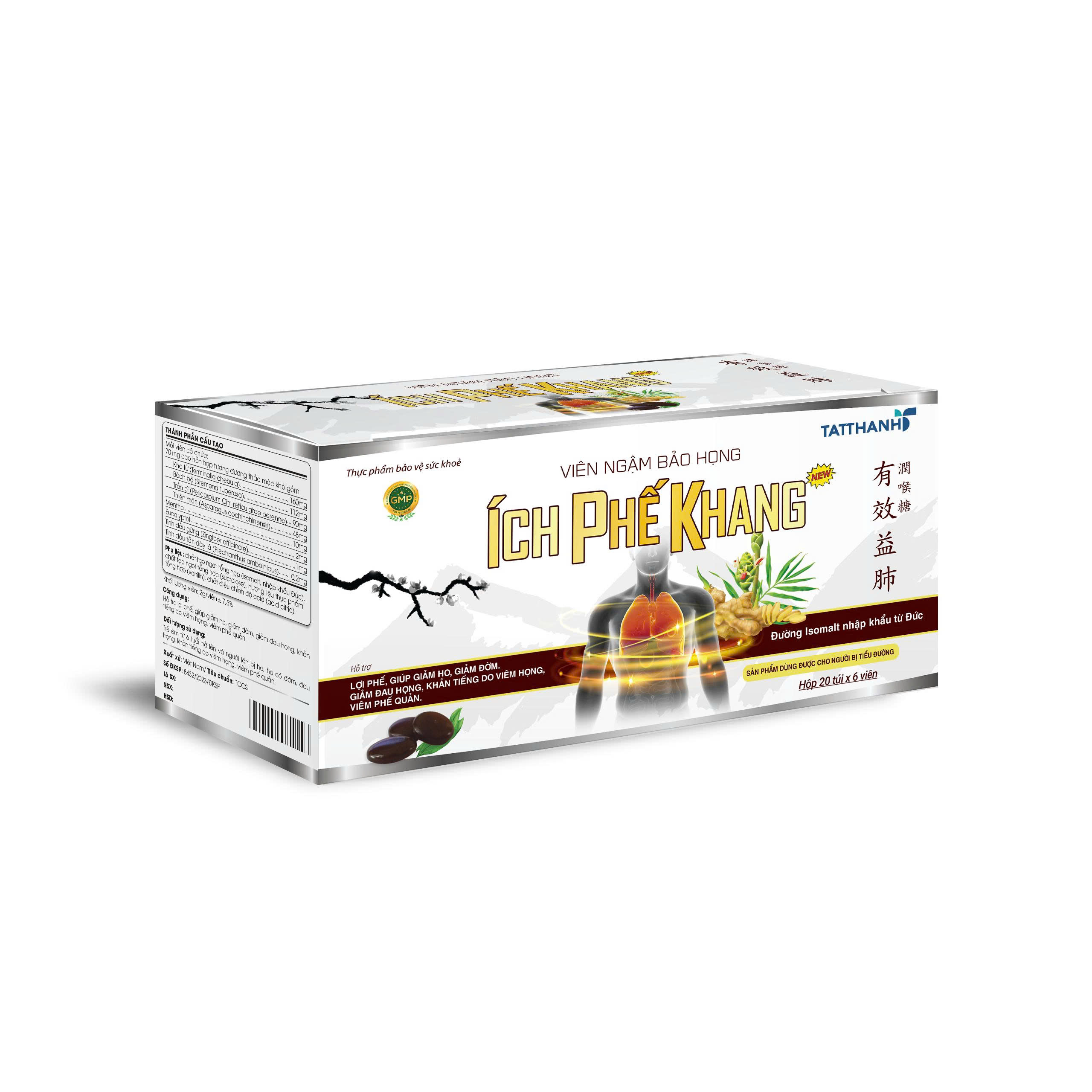 Viên ngậm bảo họng Ích Phế Khang New (Combo 10 túi)