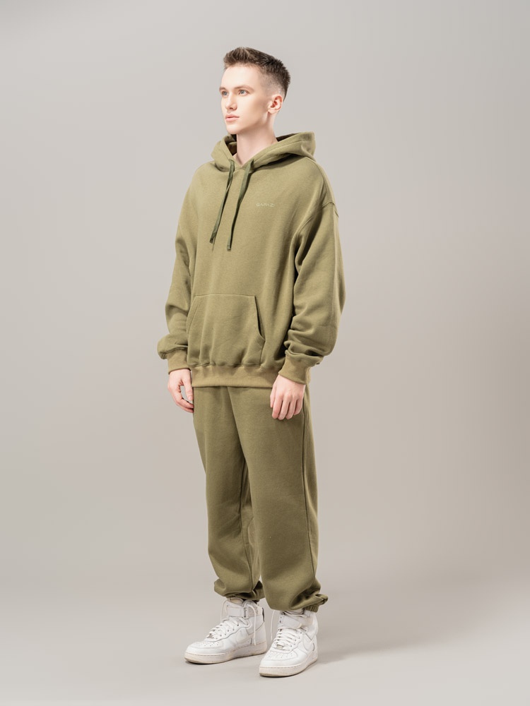 Bộ Nỉ Hoodie Xanh Rêu GBN.003