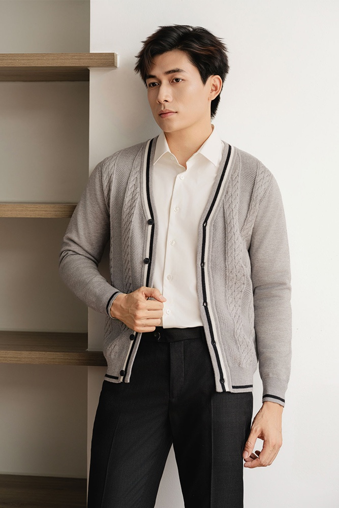 Áo Len Cardigan Herringbone ALD.277