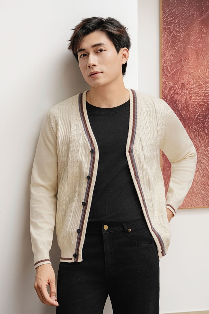 Áo Len Cardigan Herringbone ALD.276