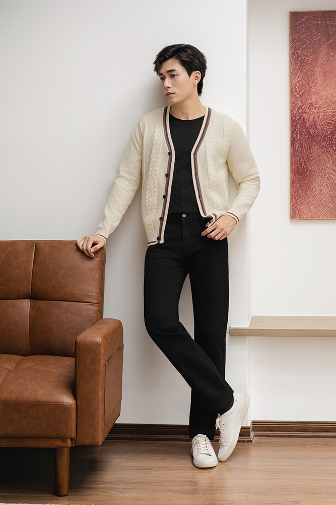Áo Len Cardigan Herringbone ALD.276