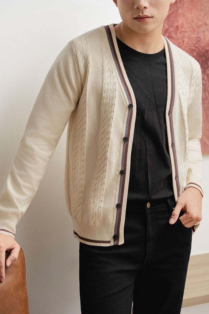 Áo Len Cardigan Herringbone ALD.276