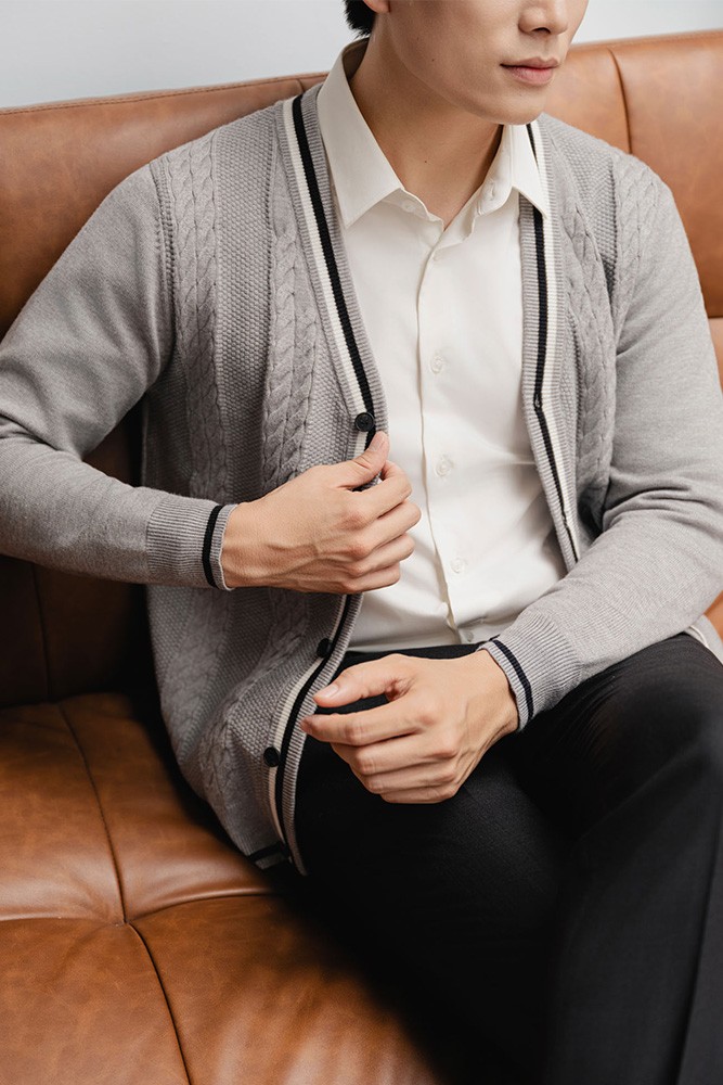 Áo Len Cardigan Herringbone ALD.277