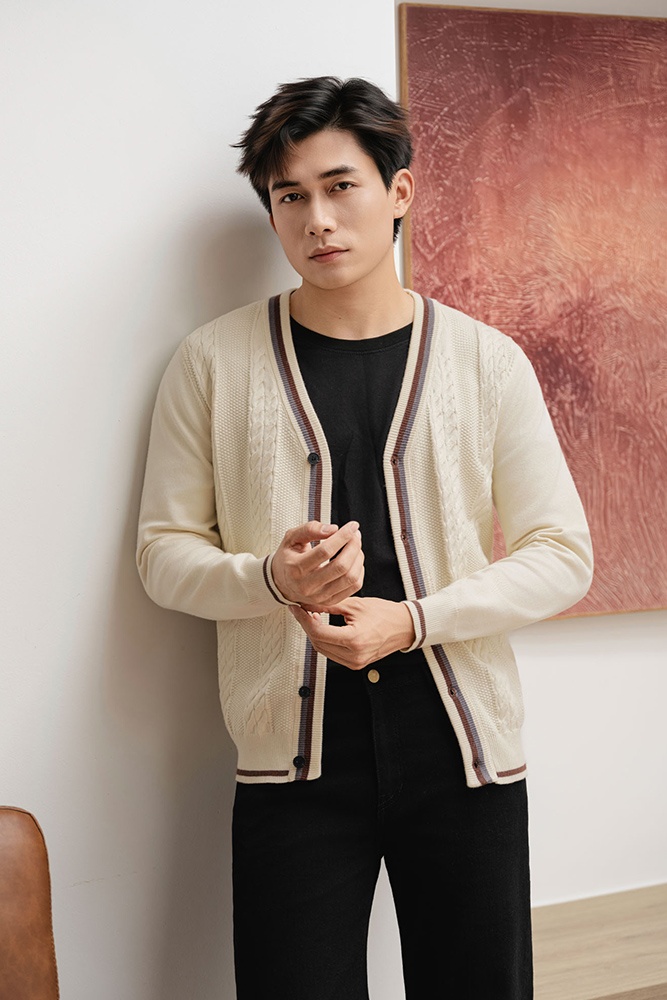 Áo Len Cardigan Herringbone ALD.276
