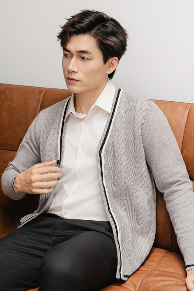 Áo Len Cardigan Herringbone ALD.277
