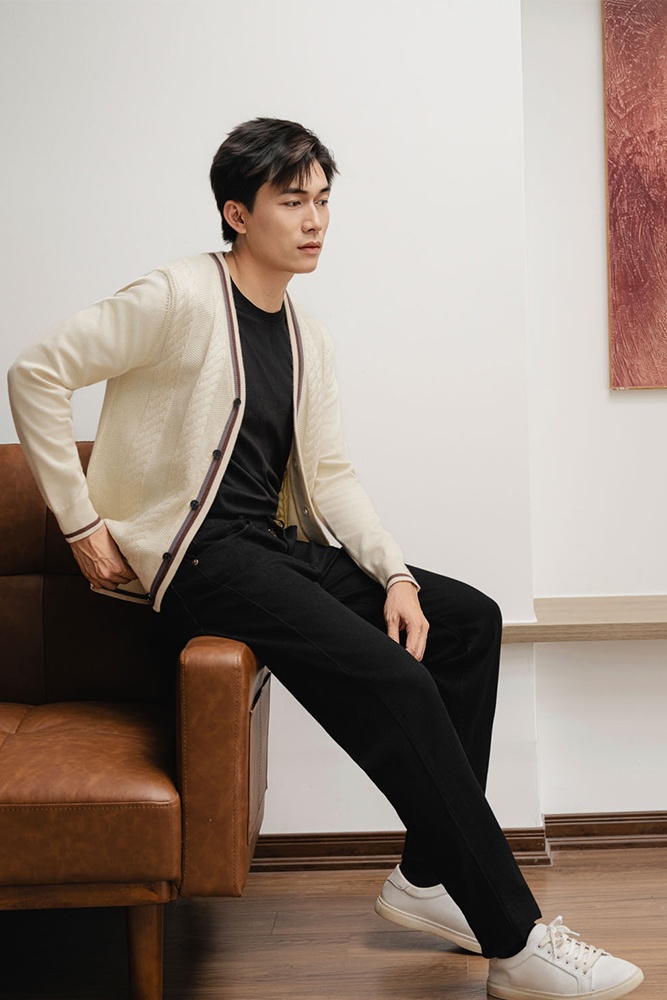 Áo Len Cardigan Herringbone ALD.276