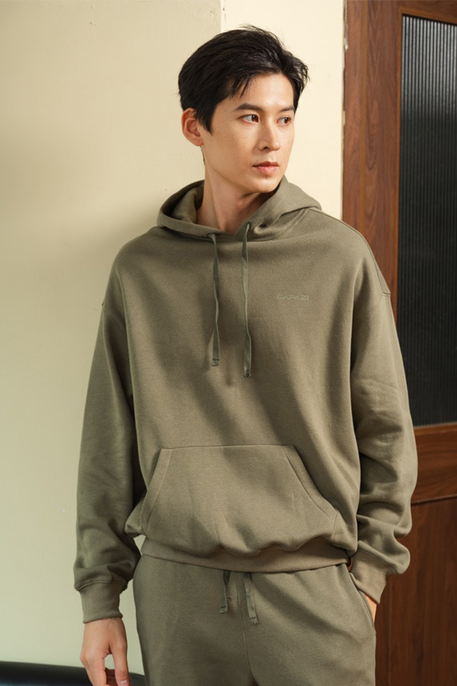 Bộ Nỉ Hoodie Xanh Rêu GBN.003