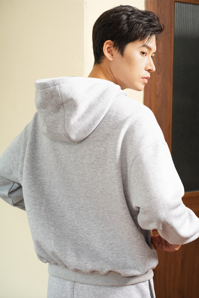 Bộ Nỉ Hoodie Ghi Nhạt GBN.004