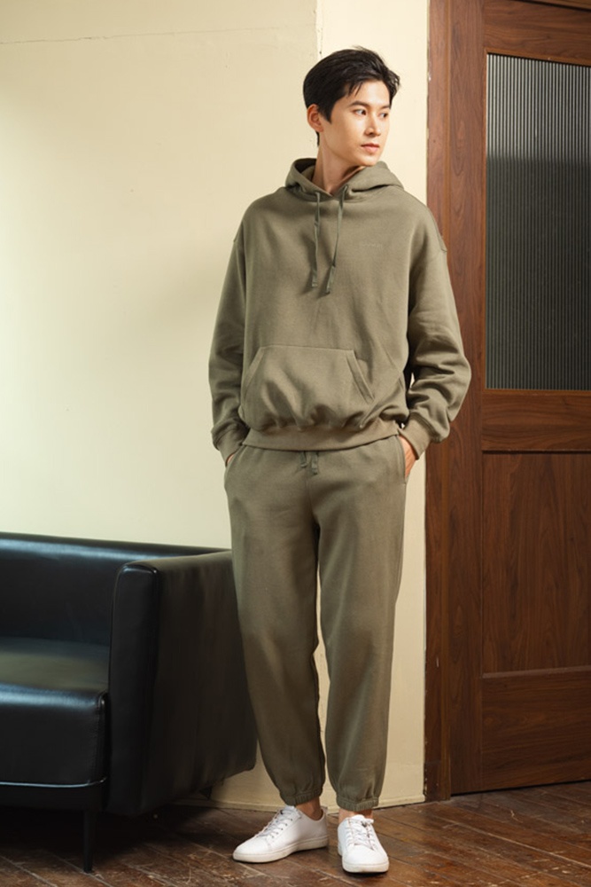 Bộ Nỉ Hoodie Xanh Rêu GBN.003