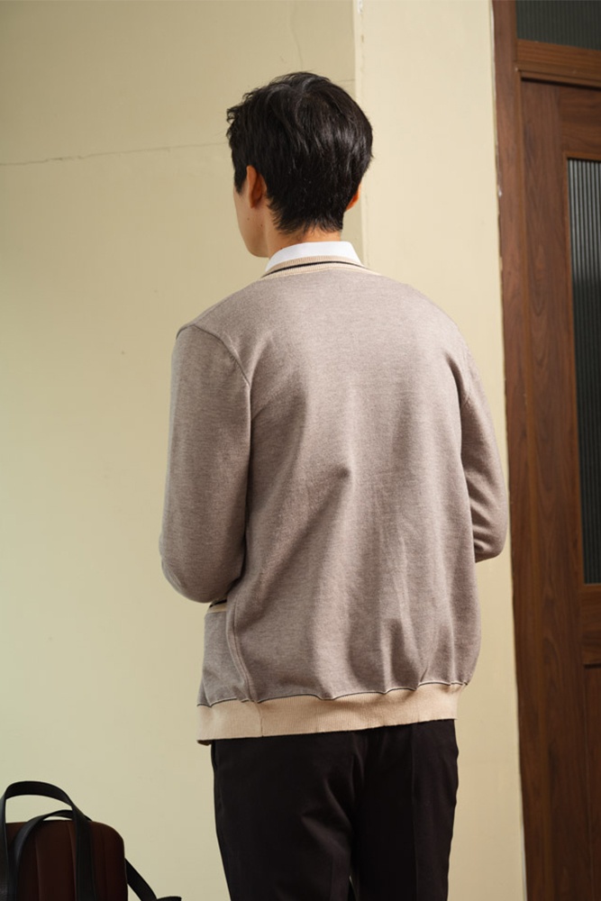 Áo Len Cardigan Ghi ALD.264