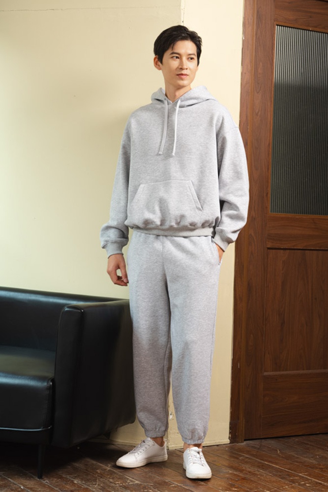 Bộ Nỉ Hoodie Ghi Nhạt GBN.004