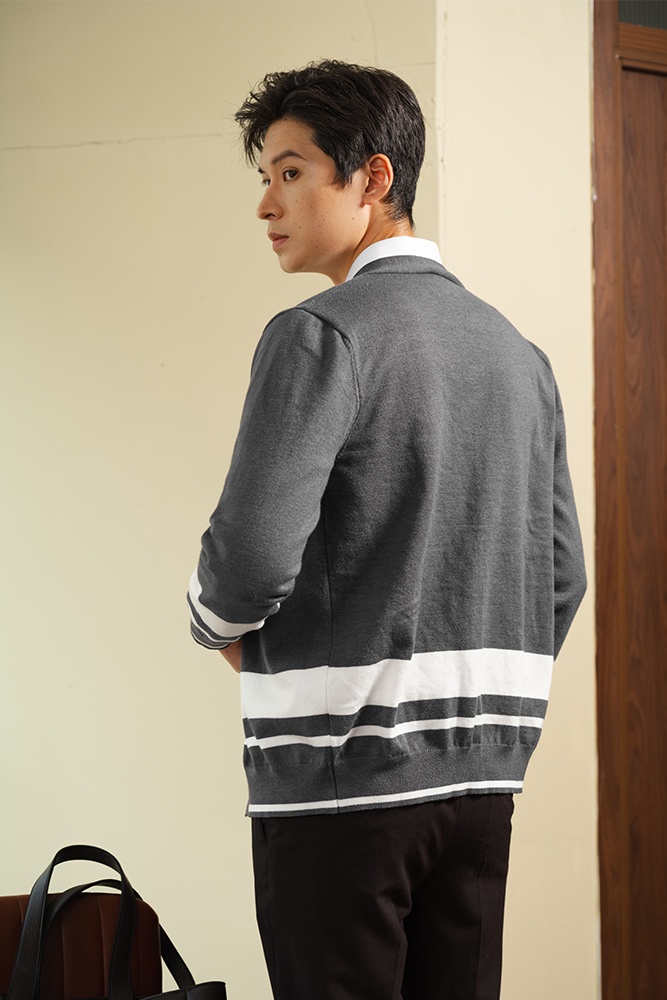 Áo Len Cardigan Ghi Đậm ALD.266
