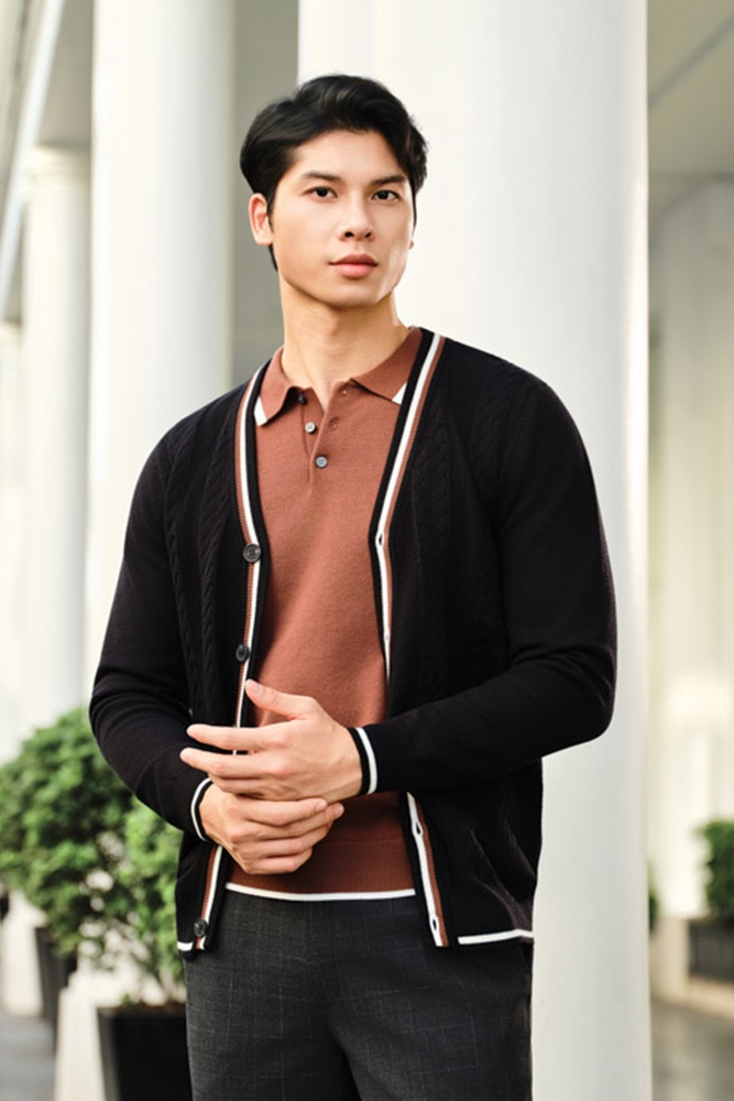 Áo Len Cardigan Herringbone ALD.275