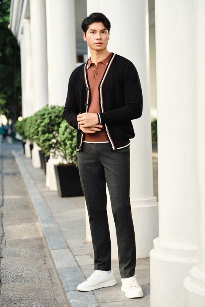 Áo Len Cardigan Herringbone ALD.275