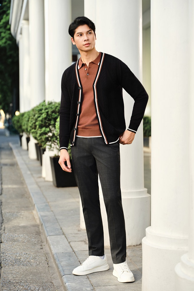 Áo Len Cardigan Herringbone ALD.275