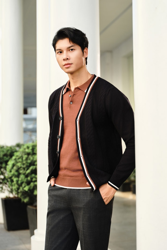 Áo Len Cardigan Herringbone ALD.275