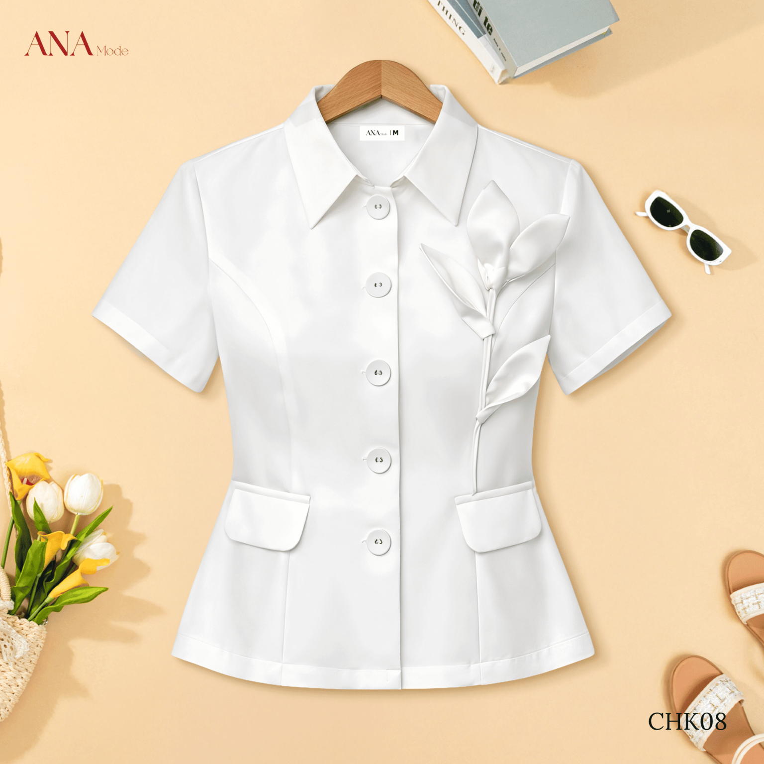 Áo Kiểu Cotton Lạnh Thanh Lịch AK25CHK08
