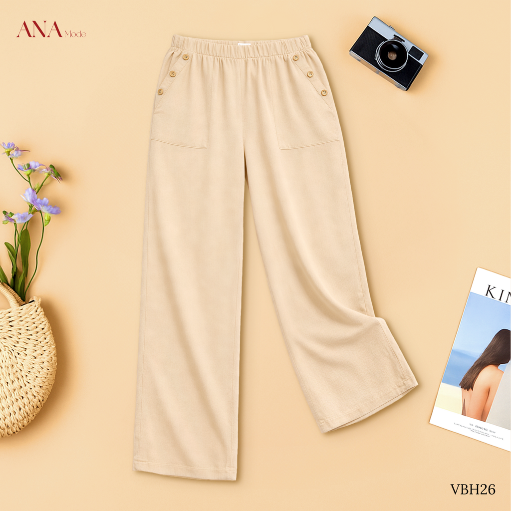 Quần Dài Linen Ống Suông QD25VBH26