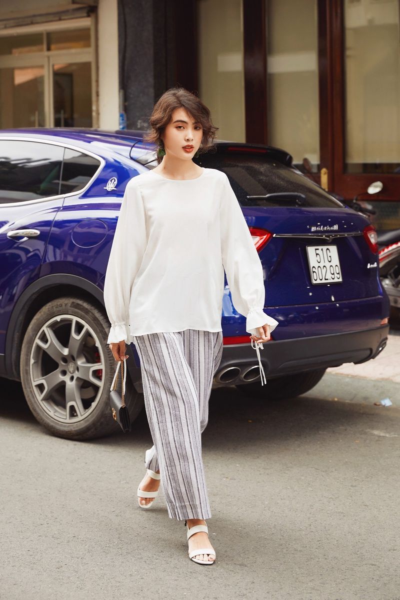 Quần dài phối nơ