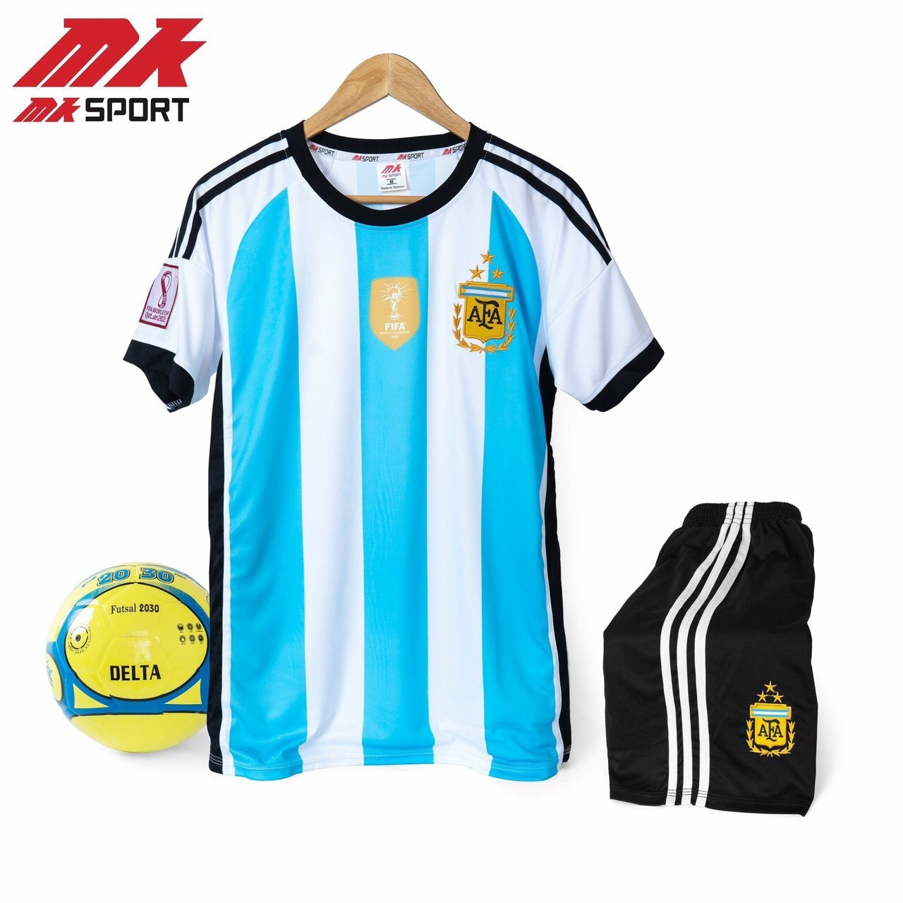 ĐT Argentina Trắng Sọc Xanh 2022 MK