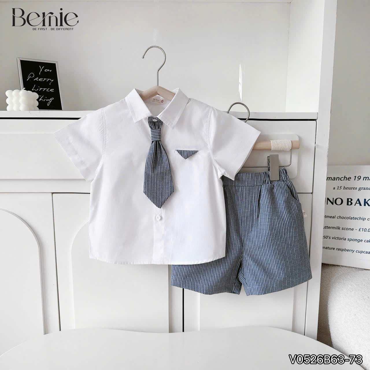 Bộ bé trai sơmi kẻ Blue School (90-140)
