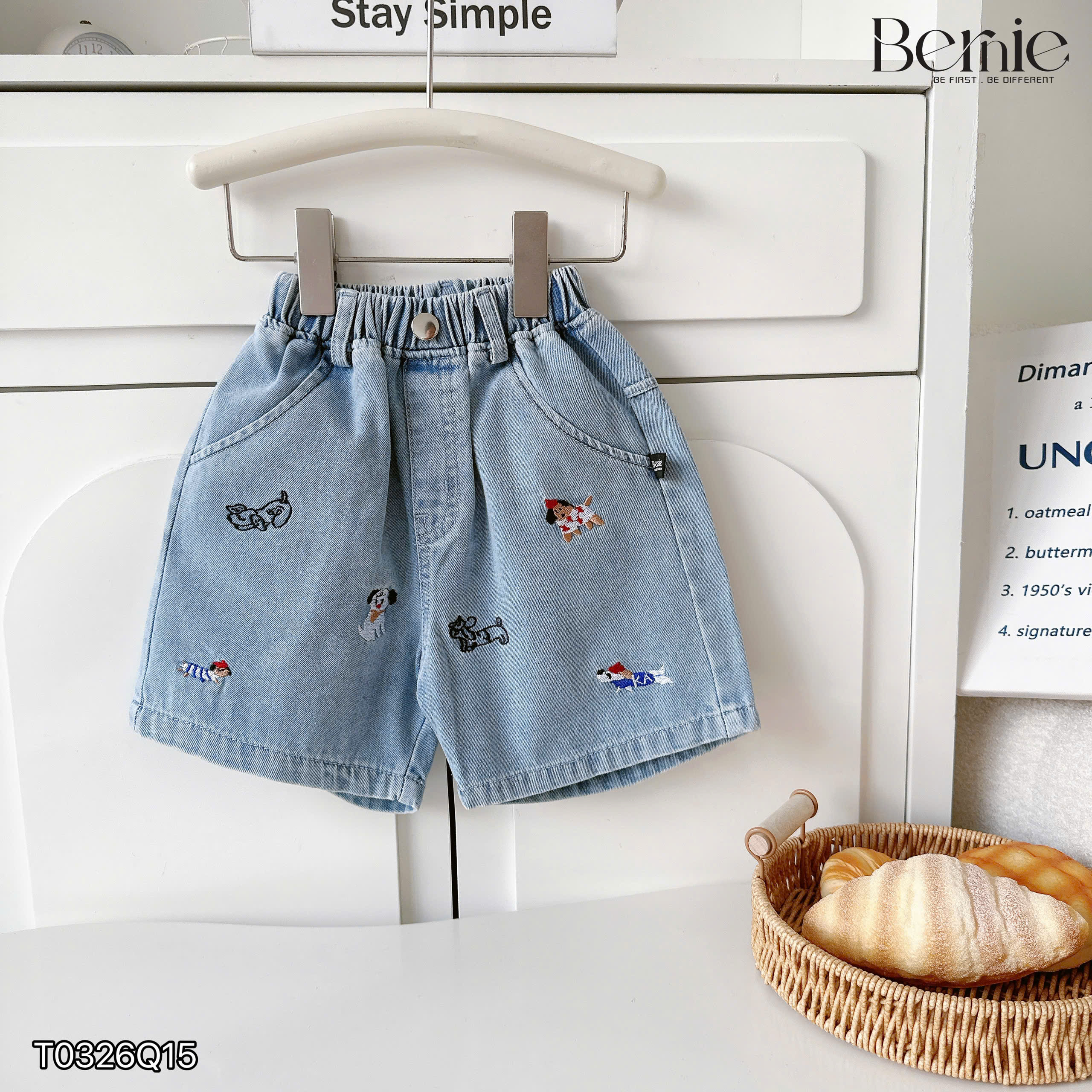 Quần Denim thêu cá tính (90-140)