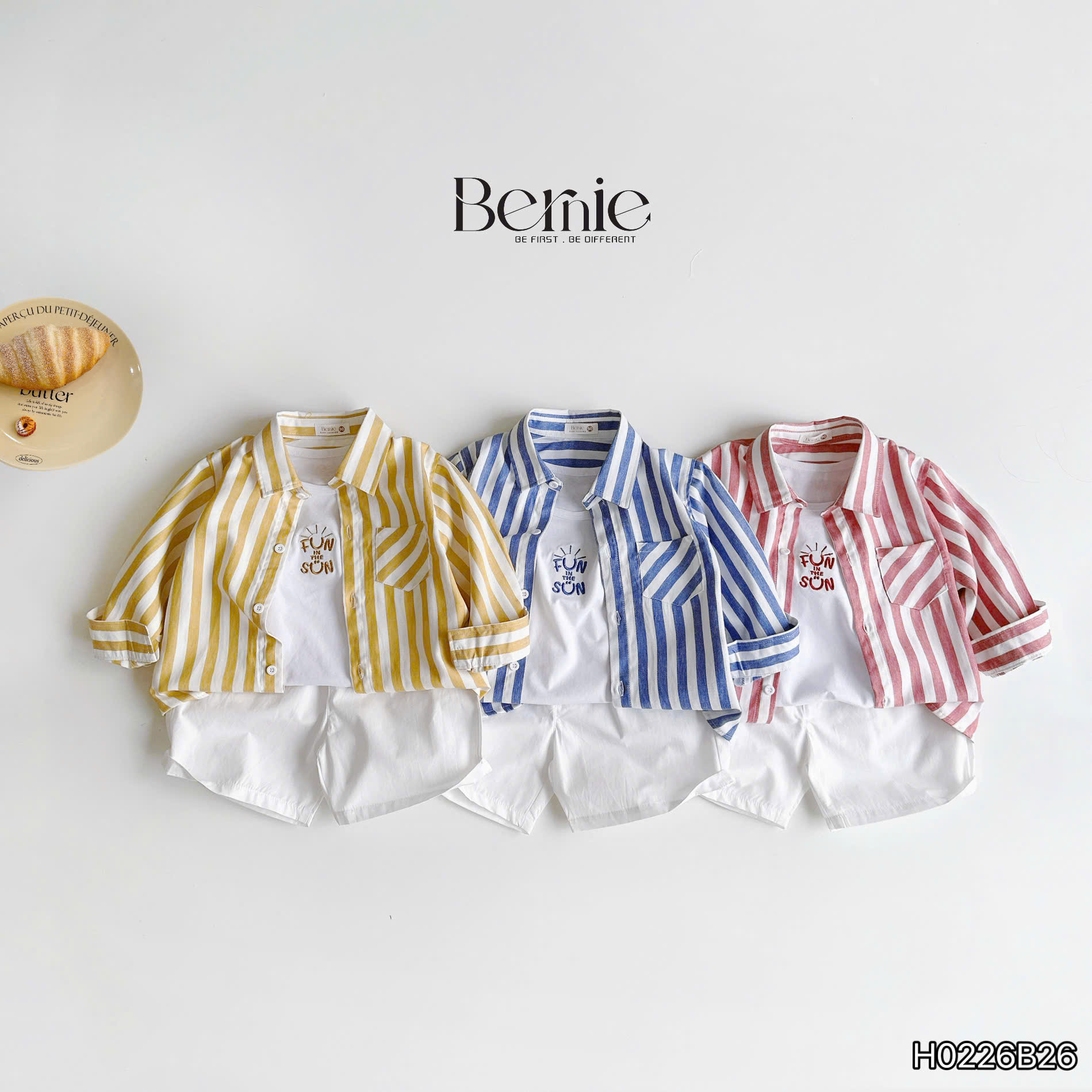 Set kẻ sọc to đi biển sắc màu (90-140)