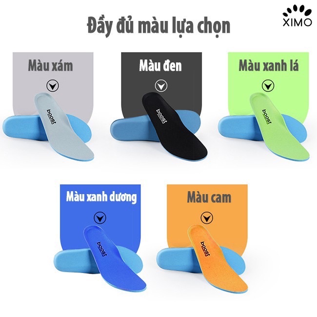 Lót Giày Thể Thao Êm Chân Siêu Nhẹ Giảm Sóc, Khử Mùi, Thoáng Khí XIMO LGTT24
