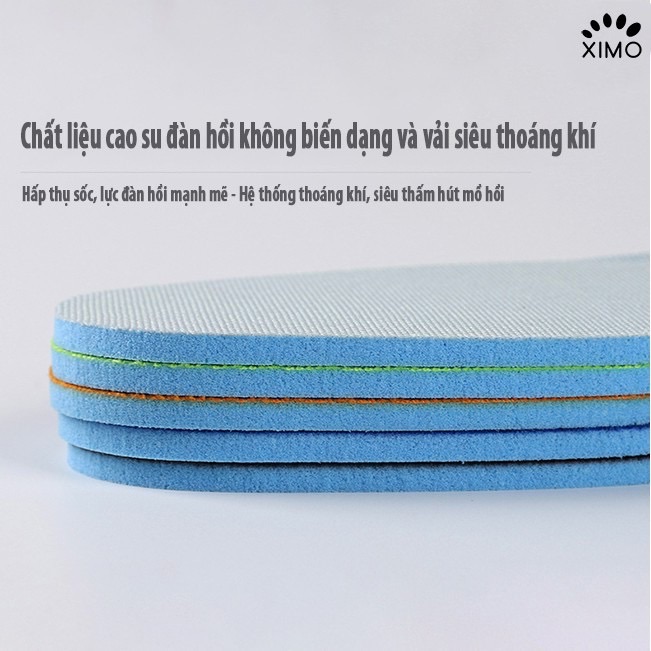 Lót Giày Thể Thao Êm Chân Siêu Nhẹ Giảm Sóc, Khử Mùi, Thoáng Khí XIMO LGTT24