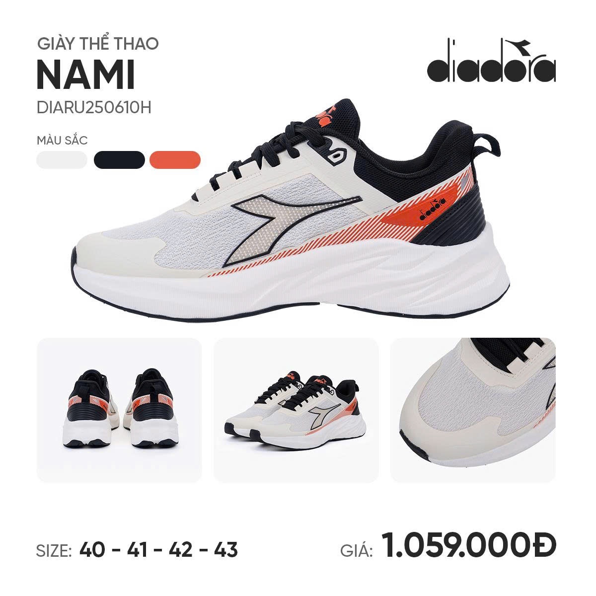 Giày thể thao nam DIARU250610H.KEM