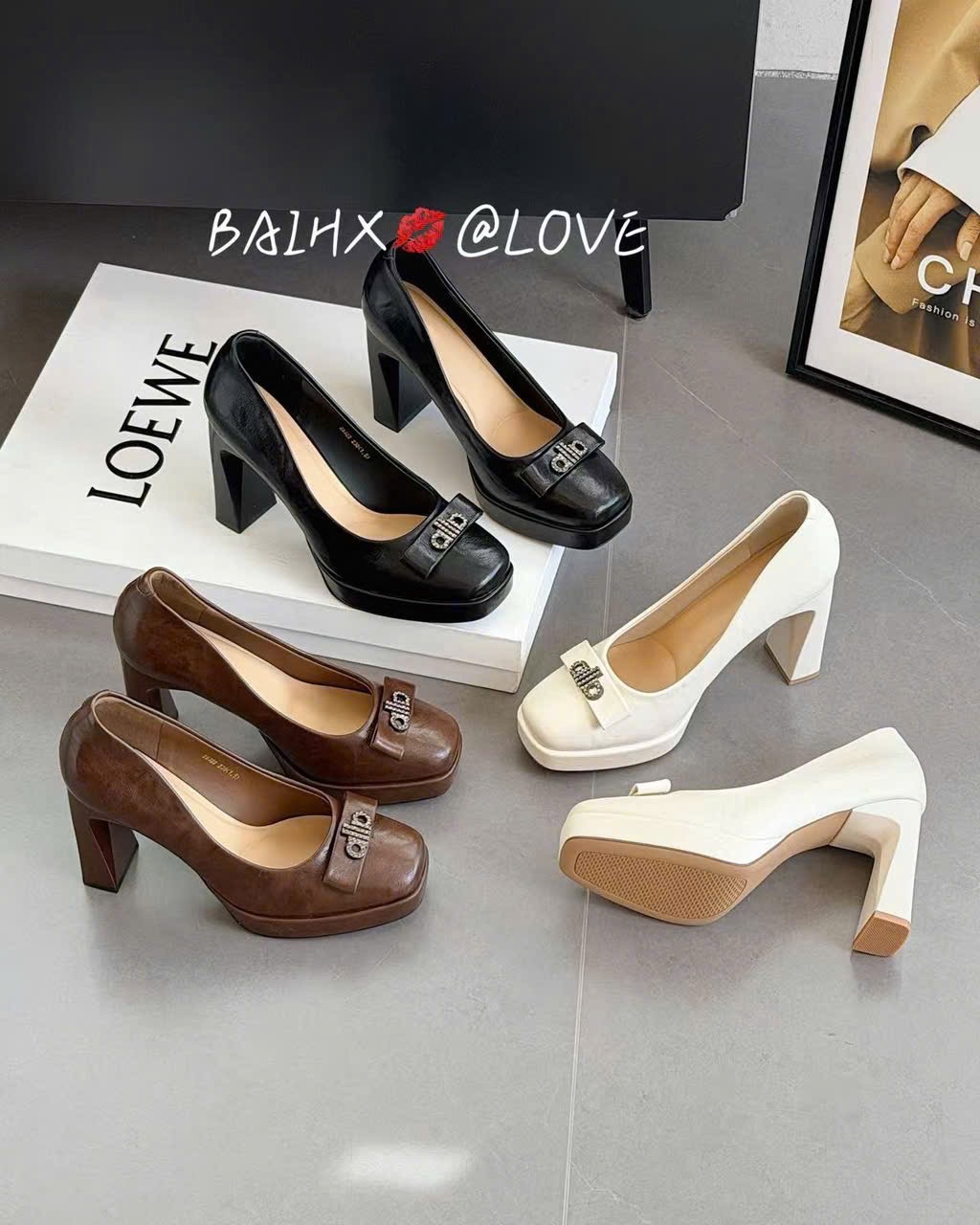 Giày cao gót nữ 91367.KEM