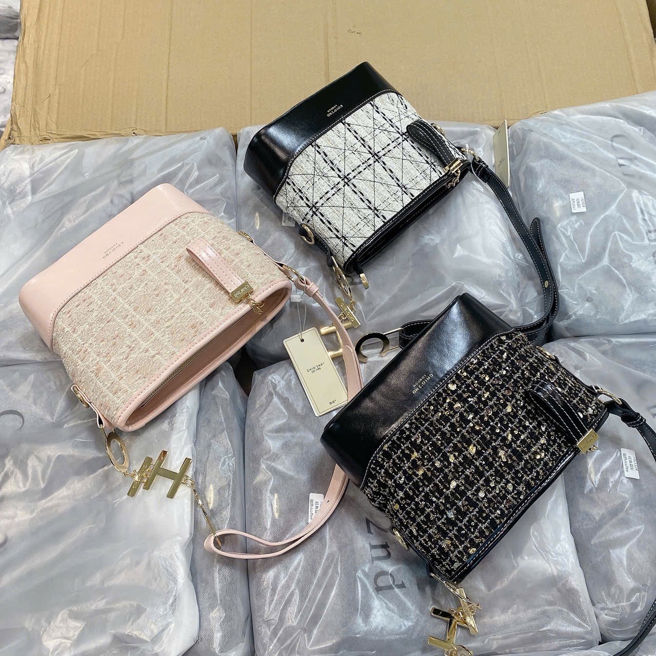 Túi chio hoho phối dạ tweed HS346.