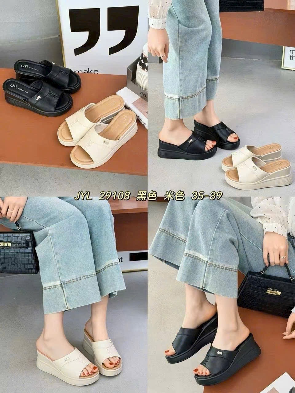 Dép xuồng nữ 29108.DEN