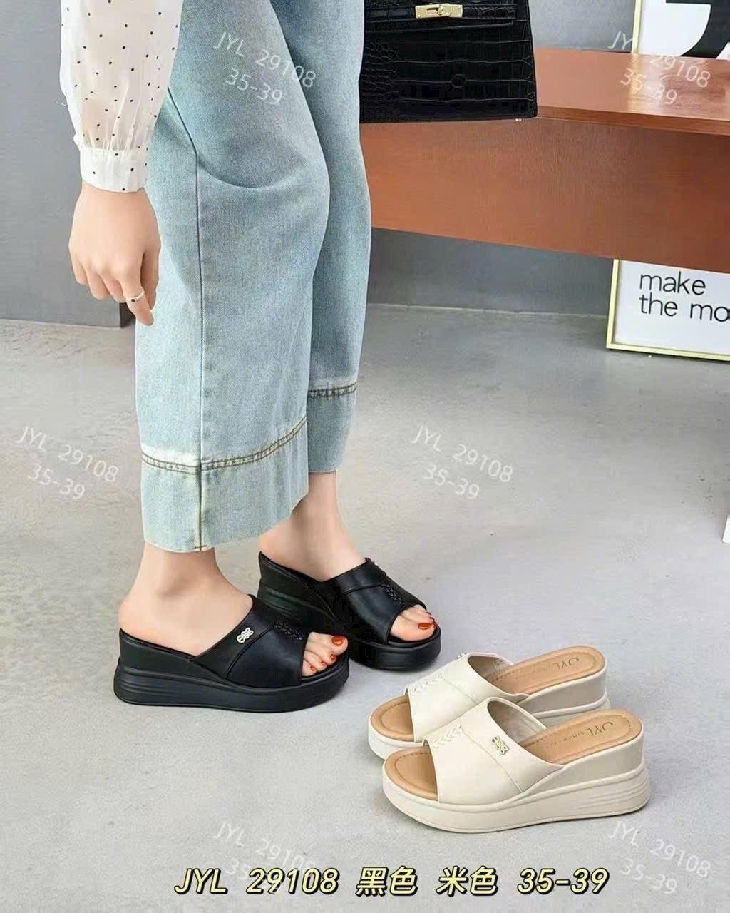 Dép xuồng nữ 29108.DEN