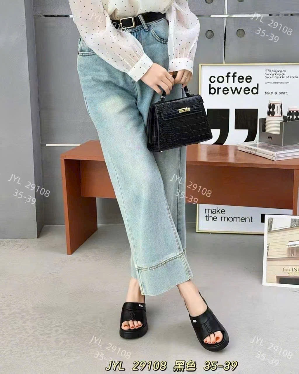 Dép xuồng nữ 29108.DEN