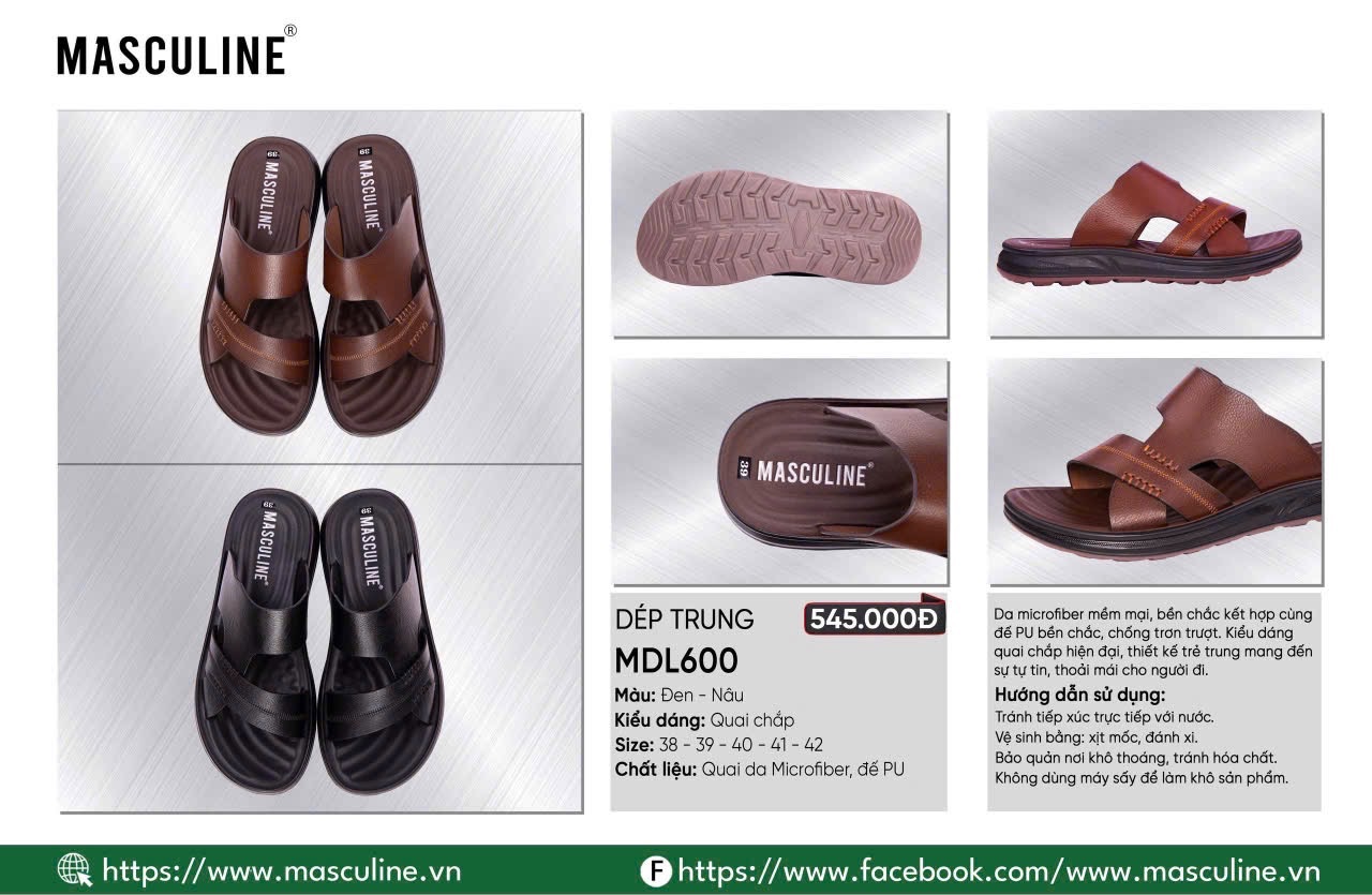 Dép nam Masculine MDL600.NAU