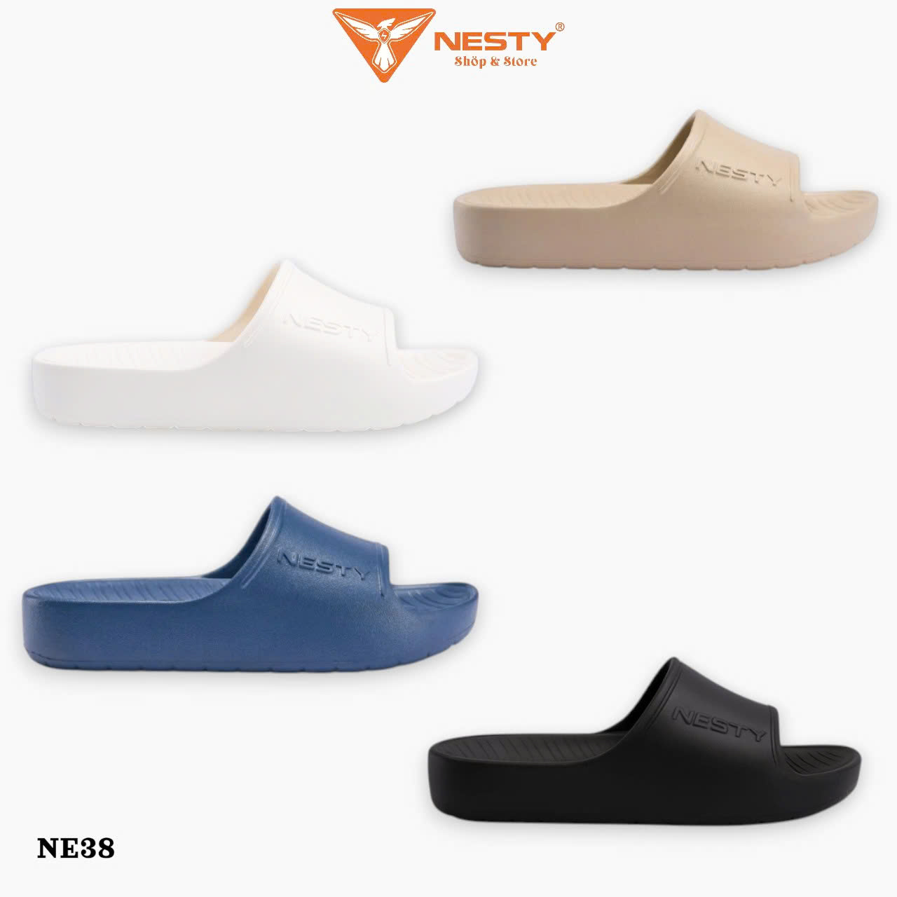 Dép bánh mì siêu nhẹ 4cm NESTY NE38.DEN
