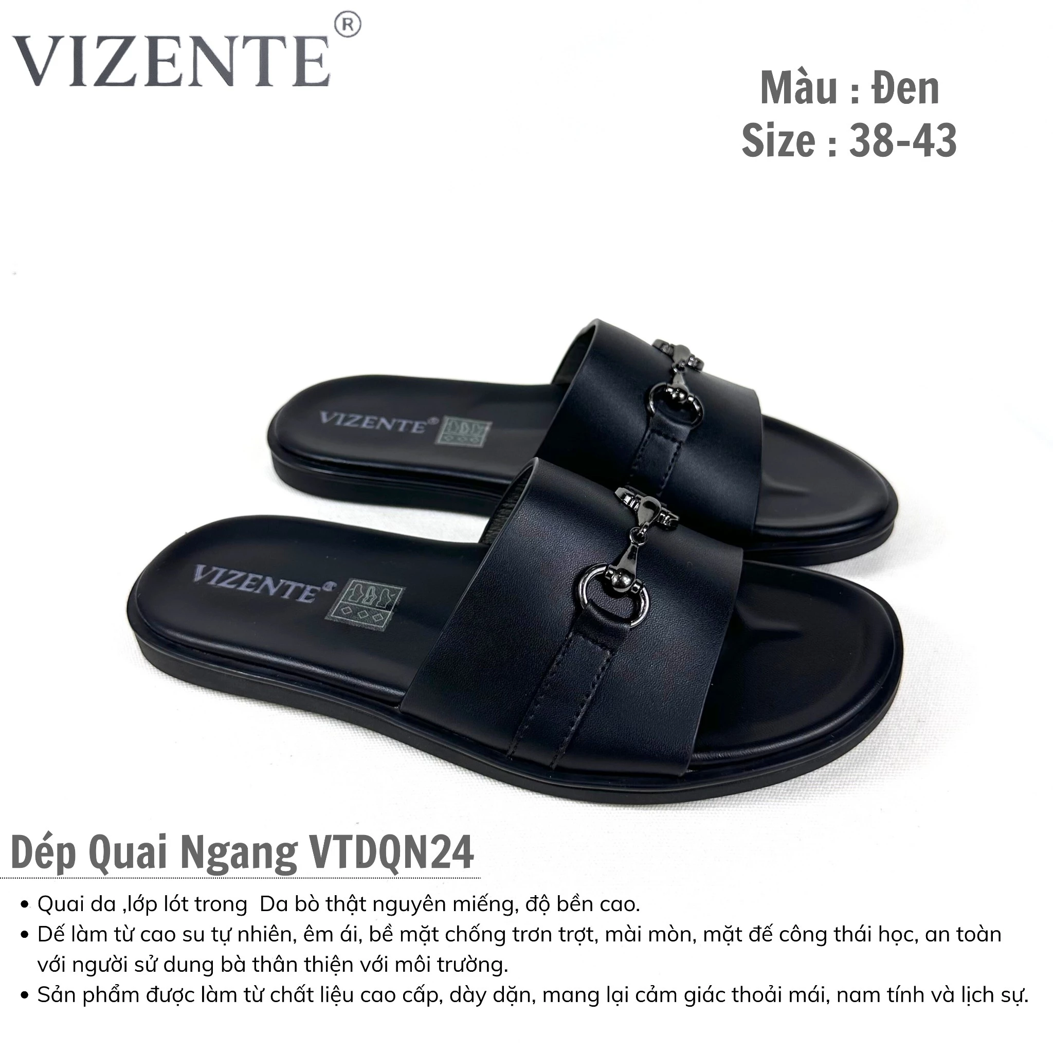Dép nam VIZENTE VTDQN24.DEN