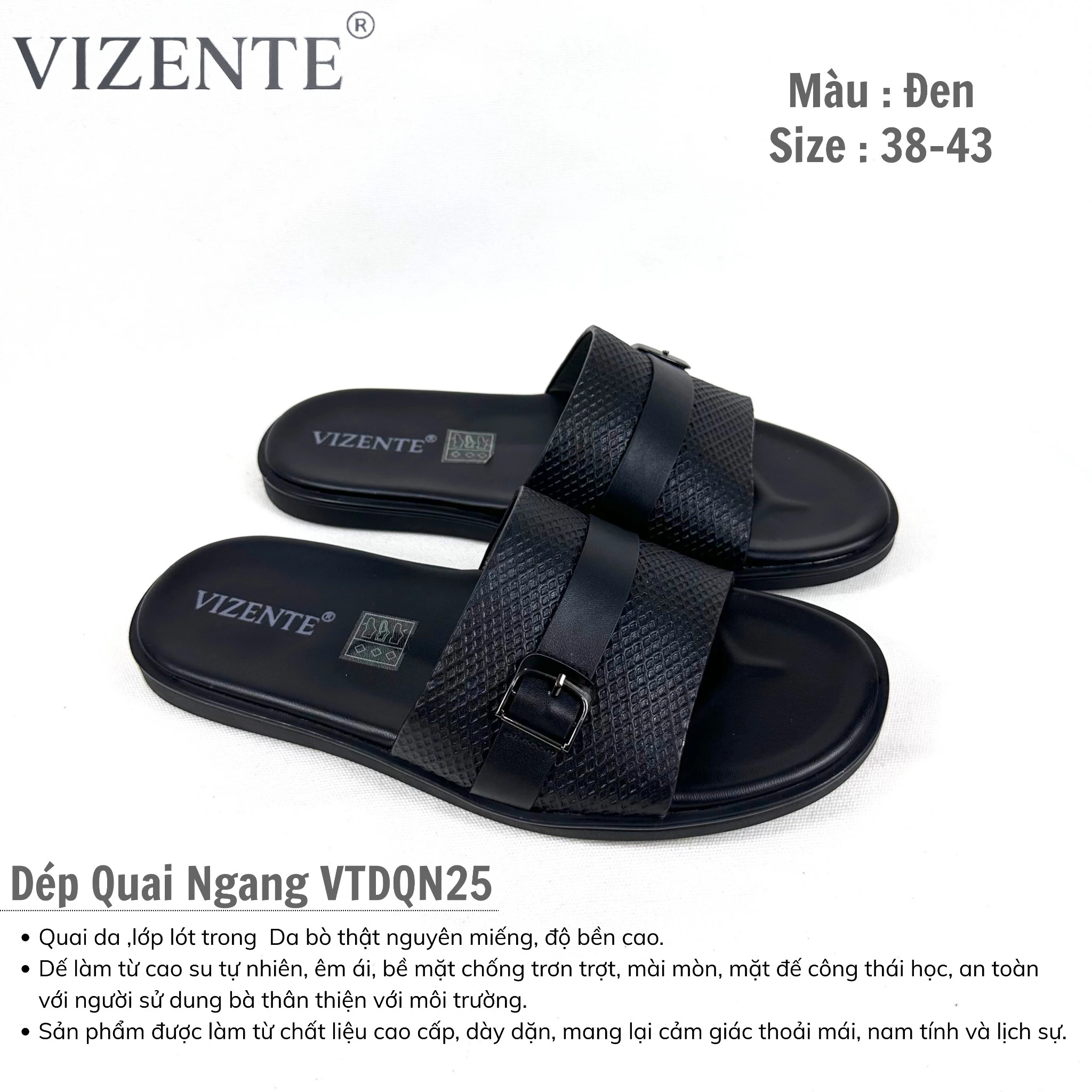 Dép nam VIZENTE VTDQN25.DEN