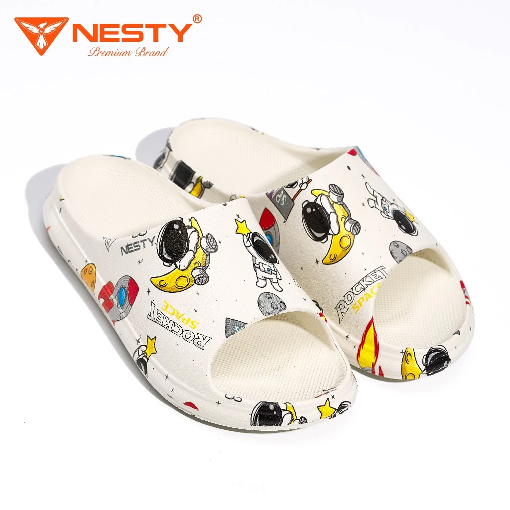 Dép Quai Ngang Cho Bé Nesty EVA Đúc Nguyên Khối Họa Tiết, Siêu Nhẹ Chống Trơn Trượt